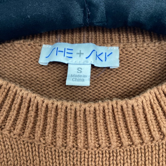 Camel Fall Pocket Sweater Dress - She + Sky Brand - Picture 2 of 3